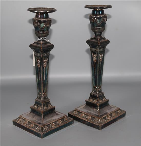 Pair plated candlesticks